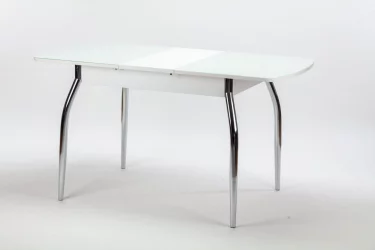 Стол обеденный Чикаго СТ(6191) белый,стекло белое