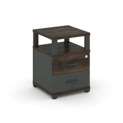 Тумба приставная с 2-мя ящиками и надставкой CОНCЕПТ CН.ТУП-002 Б/В Дуб Мали Антрацит / CONCEPT CN.TUP-002 B/W