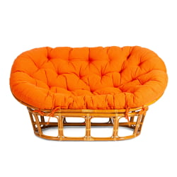 Диван МАМАСАН/МАМАСАН 23/02 В /с подушкой/ подушка 182х119 см, 169х102х80 см, Пекан (орех), ткань, оранжевый, С 23 / MAMASAN/МАМАСАН W Pecan