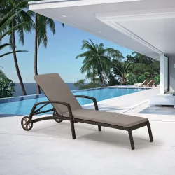 Шезлонг-лежак плетеный А35А2-В53 Бровн с матрасом / A35A2-W53 Brown