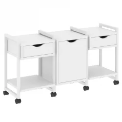 Тумба на колесных опорах наборная. Вариант №6 ЛОФТ ВР.Л-ТН-6.К Металл белый Белый Бриллиант / LOFT VR.L-TN-6.K
