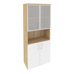 Шкаф высокий широкий ОНИКС О.СТ-1.4Р Тиквуд Светлый/Белый / ONIX O.ST-1.4R