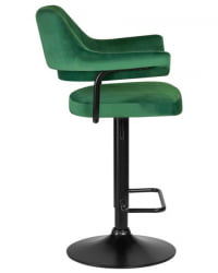 Стул барный ДОБРИН CХАРЛЙ БЛАCК (зеленый велюр (МДЖ9-88)) 2 шт / DOBRIN CHARLY BLACK (MJ9-88))