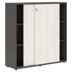 Шкаф с дверьми-купе ЕДИС ЕМC 1343 Ясень Траун Белый Мокко / EDIS EMC