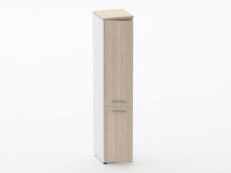 Шкаф 4 узкий закрытый Дека 10.19.15Л Туя/Белый / Deka