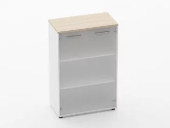 Шкаф 2 широкий 2 стеклянные двери Дека 10.12.161 Туя/Белый / Deka