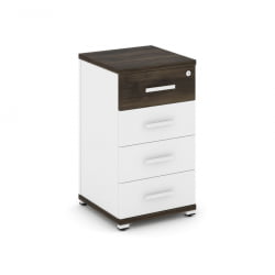 Тумба опорная/приставная с 4 ящиками CОНCЕПТ CН.ТУО-002 Б/В Дуб Мали Белый бриллиант Белый / CONCEPT CN.TUO-002 B/W