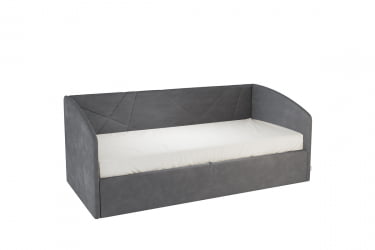 Односпальная кровать с подъемным механизмом Бест (Софа) КМ.С-15 графит (велюр) / КМ.S-15