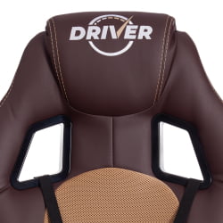 Кресло ДРИВЕР (22) кож/зам/ткань, коричневый/бронза, 36-36/ТВ-21 / DRIVER 36-36/TW-21