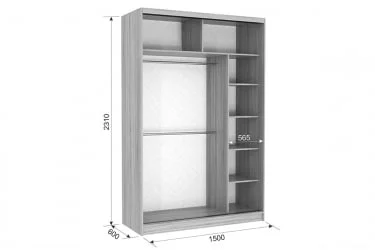 Шкаф-купе Гранд 2-600 Венге / Крем