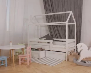 Кровать-домик РооРоом кд-33 с ящиками Белый / RooRoom