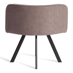 Комплект (стол, 4 стула) КУАДРОН (мод. ПТ14) Стол: МДФ/металл, стул: металл/шенилл, 100х100х73 см, 69х56х71 см, Моча (мокко) ЛЙ1701-27/черный / QUADRON (mod. PT14) Mocha LY1701-27/черный