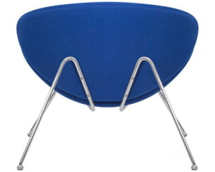 Кресло дизайнерское ДОБРИН ЕМИЛЙ (синяя ткань АФ6, хромированная сталь) 2 шт / DOBRIN EMILY AF6,