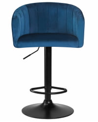 Стул барный ДОБРИН ДЭРCЙ БЛАCК (синий велюр (1922-20)) / DOBRIN DARCY BLACK