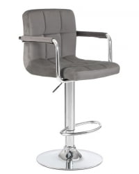 Стул барный ДОБРИН КРУГЕР АРМ (серый велюр (МДЖ9-75)) 2 шт / DOBRIN KRUGER ARM (MJ9-75))
