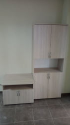 Шкаф высокий закрытый с нишей Глассй 6.19.111 Туя / Glassy