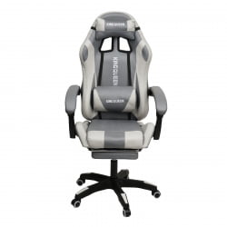 Кресло 1208, замша, цвет серо-белый с массажем, арт 1208-Грей-Вхите / 1208-Grey-White