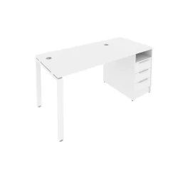 Рабочая станция с опорной тумбой Метал Сйстем Б.РС-СТП -1.2 Белый / Metal System