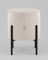 Пуф Кейси велюр рельефный молочный