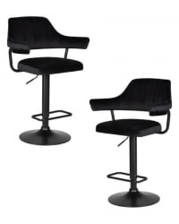 Стул барный ДОБРИН CХАРЛЙ БЛАCК (черный велюр (МДЖ9-101)) 2 шт / DOBRIN CHARLY BLACK (MJ9-101))
