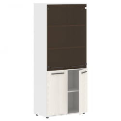 Шкаф комбинированный ЕДИС ЕХCС 85.2 Ясень Траун Мокко Белый / EDIS EHCS