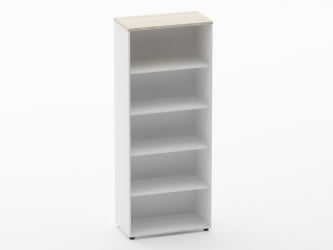 Шкаф 4 широкий открытый Дека 10.19.101 Дуб Сантана светлый/Белый / Deka