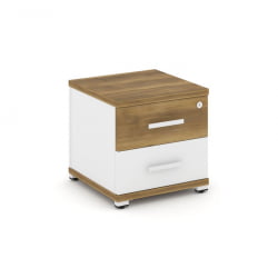Тумба приставная с 2-мя ящиками CОНCЕПТ CН.ТУП-001 Б/В Сандал Янтарный Белый бриллиант Белый / CONCEPT CN.TUP-001 B/W