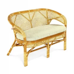 Диван 2х местный Пеланги, подушки на молнии Пеланги 02/15-4 молочный шоколад / Pelangi