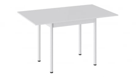 Стол обеденный Родос Тип 2 с опорой д40 Белый муар, Белый / d40