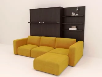 Диван кровать-трансформер Смарт 1 с пуфом 3-в-1 1600 правый Венге