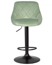Стул барный ДОБРИН ЛОГАН БЛАCК (мятный велюр (МДЖ9-87)) 2 шт / DOBRIN LOGAN BLACK (MJ9-87))