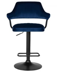 Стул барный ДОБРИН CХАРЛЙ БЛАCК (синий велюр (МДЖ9-117)) 2 шт / DOBRIN CHARLY BLACK (MJ9-117))