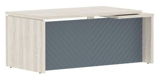 Стол руководителя левый Торр ЛУКС ТЛCТ 189 Л Сосна Эдмонд Серо-голубой / Torr LUX TLCT L