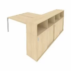 Рабочая станция с опорным шкафом-купе Метал Сйстем Б.РС-СШК-4.5 Акация/Серый / Metal System