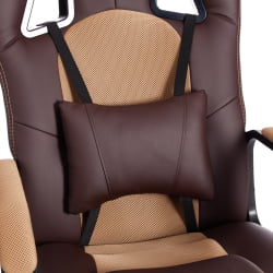 Кресло ДРИВЕР (22) кож/зам/ткань, коричневый/бронза, 36-36/ТВ-21 / DRIVER 36-36/TW-21