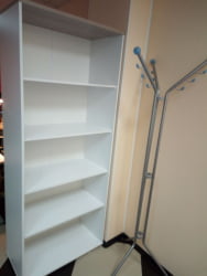 Шкаф 4 широкий открытый Дека 10.19.101 Дуб Сантана светлый/Белый / Deka