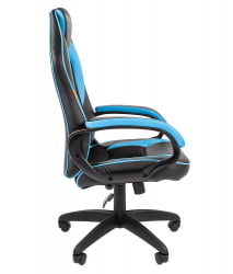 Кресло геймерское CХАИРМАН ДРАЙВ (ГАМЕ) 16 черный пластик Черный Голубой / CHAIRMAN (GAME)