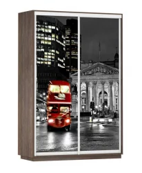 Шкаф-купе двухдверный Экспресс Дуо 1600х2200х Лондон/Венге / 1600х2200h