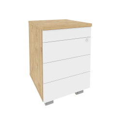 Тумба мобильная (ТИП-ОН) ОНИКС О.ТМ-3 ТИП Тиквуд Светлый/Белый / (TIP-ON) ONIX O.TM-3 TIP