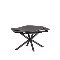 Стол обеденный Винстон/Винстон столешница керамика (матовая) /опоры металл, темно-серый/черный, (120+30+30)кс80кс75 см / Winston/Винстон (120+30+30)x80x75