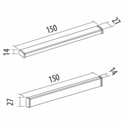 Плинтус ПЛ 118.150 Алюминий КВАДРО Премиум