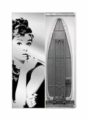 Узкий шкаф-купе Ирон Слим Принт (левый,купе) Беленый дуб / Iron Slim Print