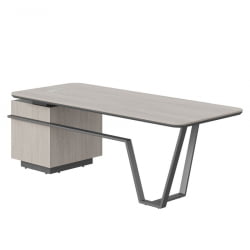 Стол руководителя правый Лине СФ-571101.1 Дуб серый Черный графит / Line