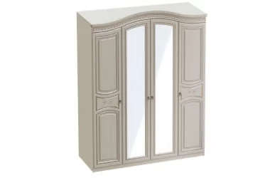 Шкаф 4-х дверный Николь 01 Ваниль Ясень жемчужный