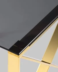 Журнальный стол КРОСС 55кс55 Золото (стекло смоке) / 55x55 smoke)