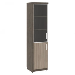 Шкаф узкий комбинированный левый ВООД&СТОНЕ СФ-534591 Бетон Чикаго темный Дрифтвуд / WOOD&STONE