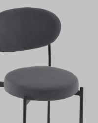 Стул Полубарный Бриф ДД ПБ велюр темно-серый / DD