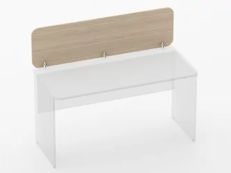 Экран разделительный прямой Глассй 5.14.14 Дуб молочный / Glassy