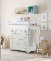Комод пеленальный Микуна Бубу Б-970 Вхите Беиге Старс / Micuna Bubu B-970 White Beige Stars