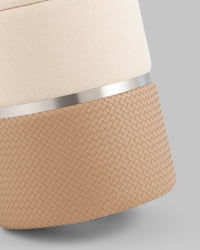 Пуф Кэрри с ящиком бежевый шенилл с экокожей